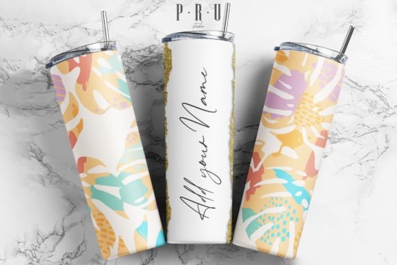 20oz Skinny Tumbler Tropical Sublimation