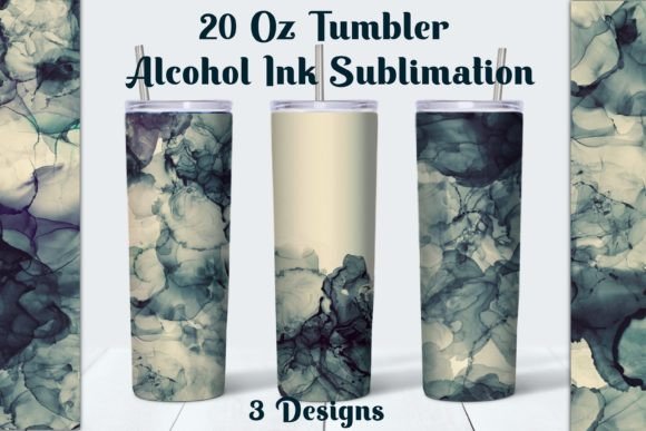 Alcohol Ink Blue Tumbler Sublimation