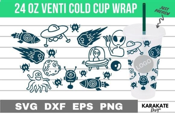 Alien, 24 Oz Venti Cup Hold Wrap