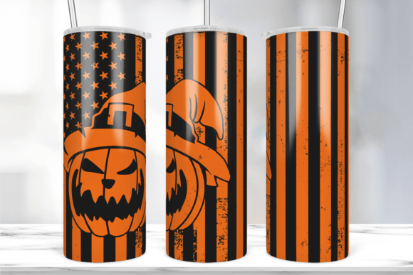 American Pumpkin Halloween Tumbler Wrap