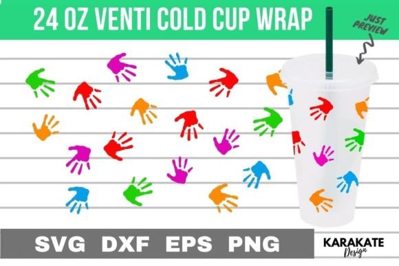 Awareness Hand, 24 Oz Venti Cup Wrap