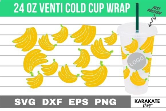 Banana, 24 Oz Venti Cup Wrap