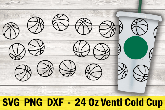 Basketball 24 Oz Cold Cup Wrap