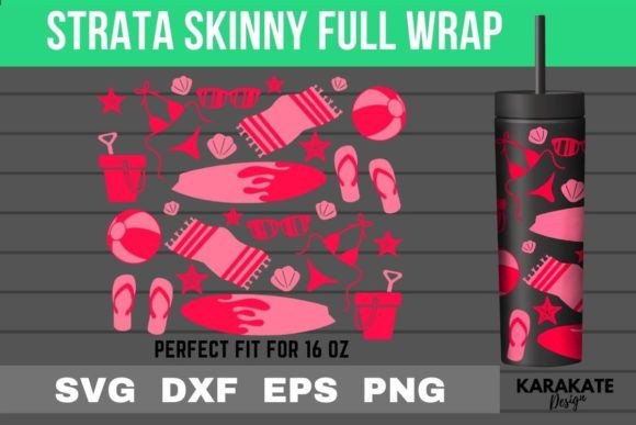 Beach, 16 Oz Strata Skinny Wrap SVG