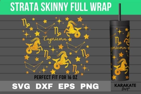 Capricorn Zodiac, 16 Oz Strata Skinny SVG