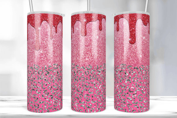 Dripping Red Glitter Tumbler Wrap