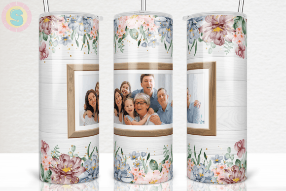 Floral Picture Photo Frame Tumbler Wrap