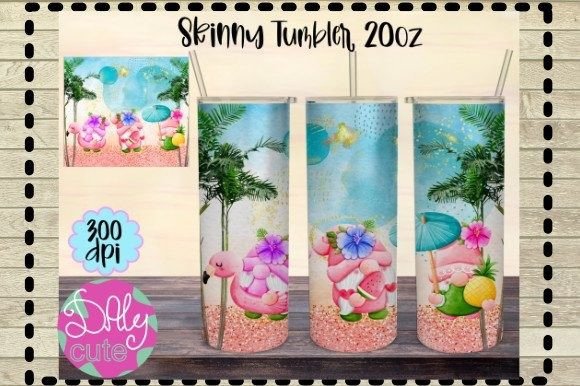 Gnome Summer Beach Tumbler PNG