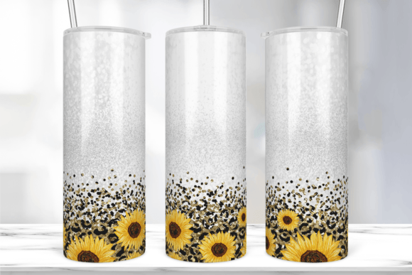 Leopard Gold Silver Glitter Tumbler Wrap