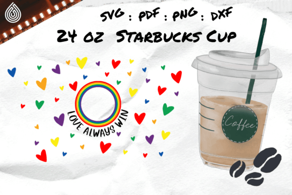 LOVE ALWAYS WIN PRIDE, 24oz Coffee Cup