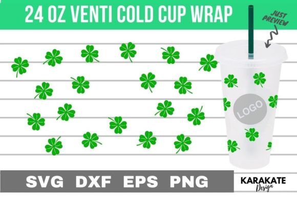 Lucky Clover, 24 Oz Venti Cup Wrap