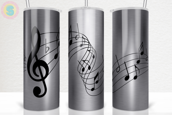 Metal Music Note 20Oz Tumbler Wrap PNG