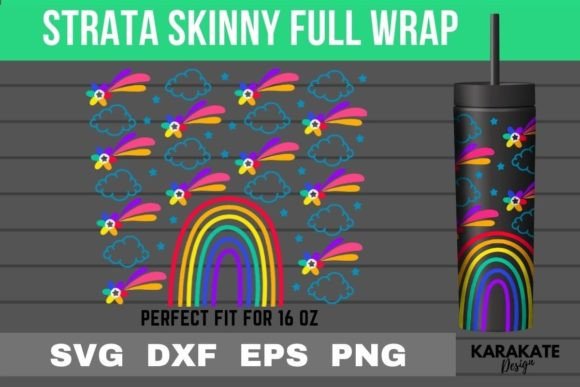 Rainbows, 16 Oz Strata Skinny Wrap SVG