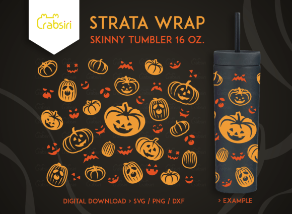 Scary Pumpkin 16oz Strata Skinny Tumbler