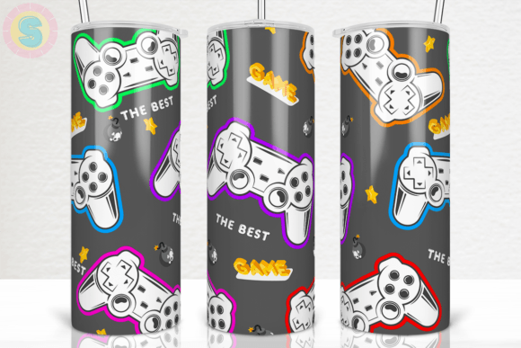 SEAMLESS Gamer 20Oz Tumbler Wrap PNG