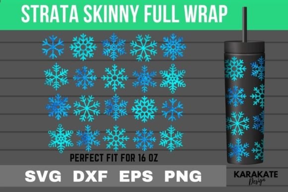 Snowflakes, 16 Oz Strata Skinny Wrap SVG