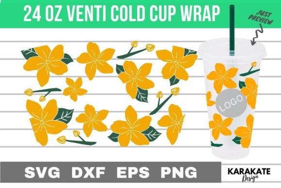 Spring Flower, 24 Oz Venti Cup Wrap