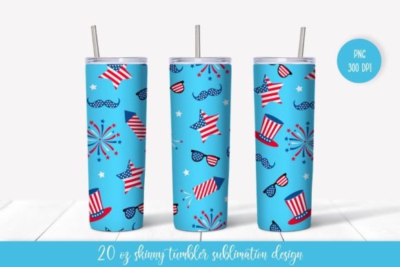 USA Patriotic Tumbler Wrap Sublimation